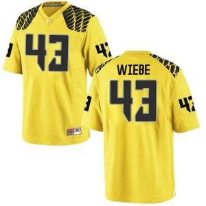 Men Nick Wiebe Gold Ducks #43 Football Game NCAA Jerseys