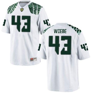 Mens Nick Wiebe White University of Oregon #43 Football Game University Jersey