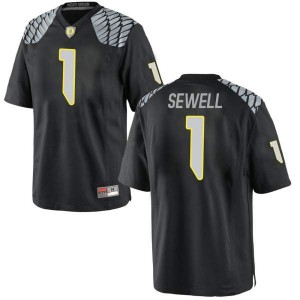 Men's Noah Sewell Black Ducks #1 Football Game Embroidery Jersey