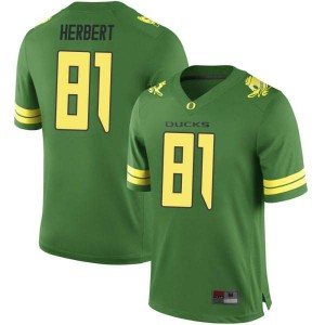 Mens Patrick Herbert Green Ducks #81 Football Replica Stitched Jerseys