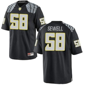 Men Penei Sewell Black University of Oregon #58 Football Game Stitched Jersey