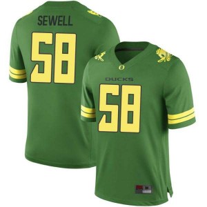 Mens Penei Sewell Green University of Oregon #58 Football Game Official Jersey