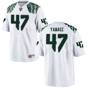 Mens Peyton Yanagi White University of Oregon #47 Football Game Official Jerseys