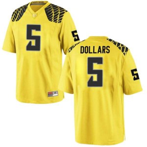 Men's Sean Dollars Gold Oregon Ducks #5 Football Game Football Jerseys