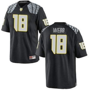 Mens Spencer Webb Black Oregon #18 Football Game University Jerseys