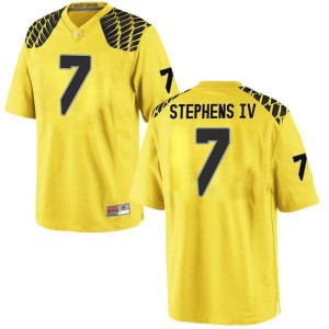 Mens Steve Stephens IV Gold University of Oregon #7 Football Game Alumni Jersey