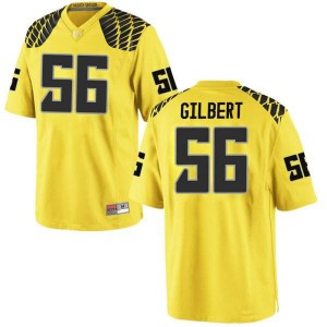 Mens TJ Gilbert Gold Oregon Ducks #56 Football Game High School Jersey