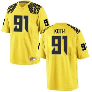 Men's Taylor Koth Gold UO #91 Football Game Stitch Jersey