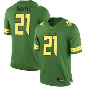 Mens Tevin Jeannis Green Ducks #21 Football Game Stitched Jerseys