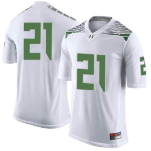 Men Tevin Jeannis White Oregon #21 Football Limited Stitch Jersey