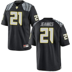 Mens Tevin Jeannis Black Oregon #21 Football Replica NCAA Jerseys