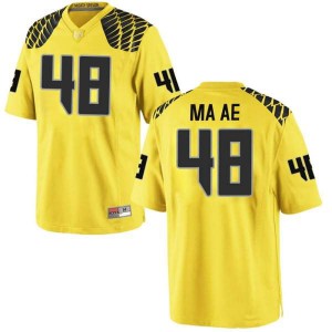 Men Treven Ma'ae Gold Oregon Ducks #48 Football Game Embroidery Jerseys
