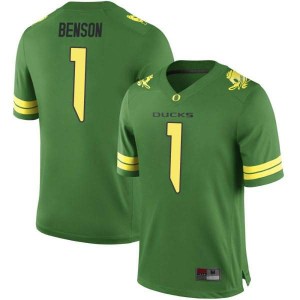 Mens Trey Benson Green Oregon Ducks #1 Football Game Alumni Jersey