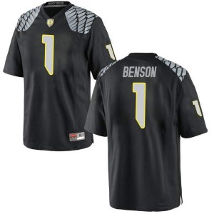 Men's Trey Benson Black Oregon Ducks #1 Football Replica Official Jerseys
