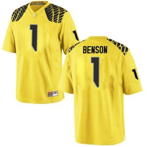 Men's Trey Benson Gold Oregon Ducks #1 Football Replica Embroidery Jerseys