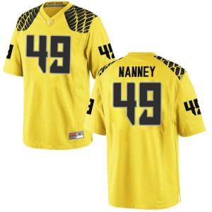 Men Tyler Nanney Gold Oregon #49 Football Game Stitch Jerseys