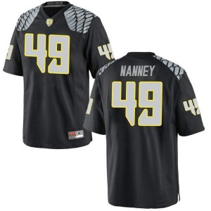 Men Tyler Nanney Black University of Oregon #49 Football Replica Player Jerseys