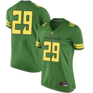 Womens Adrian Jackson Green University of Oregon #29 Football Replica Stitch Jerseys
