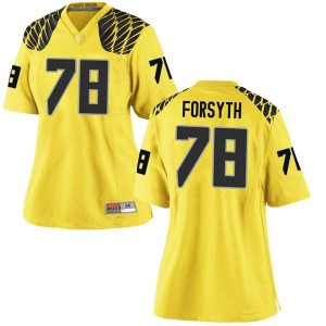 Womens Alex Forsyth Gold Oregon #78 Football Game Stitched Jersey