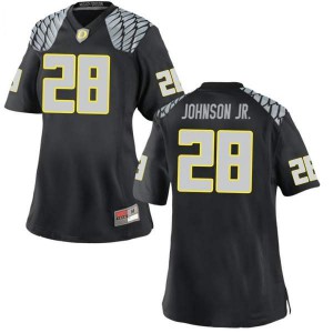 Women Andrew Johnson Jr. Black Oregon #28 Football Game Alumni Jerseys