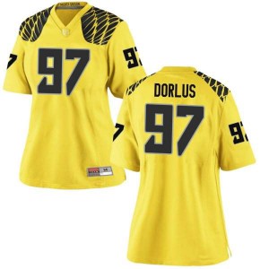 Women's Brandon Dorlus Gold Oregon #97 Football Replica Player Jerseys