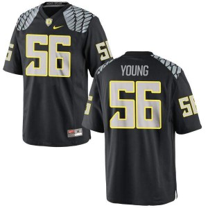 Womens Bryson Young Black Oregon Ducks #56 Football Authentic Stitched Jersey