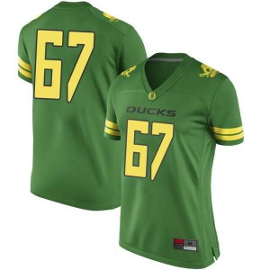 Women's Cole Young Green UO #67 Football Game Stitched Jerseys