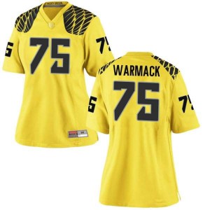 Women's Dallas Warmack Gold Oregon Ducks #75 Football Replica Alumni Jerseys