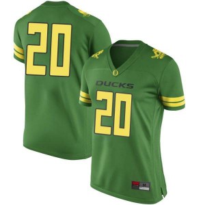 Women Dontae Manning Green University of Oregon #20 Football Game Stitch Jerseys