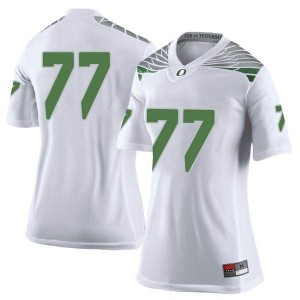 Women's George Moore White UO #77 Football Limited Stitched Jerseys