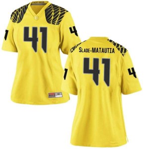Women's Isaac Slade-Matautia Gold UO #41 Football Game Embroidery Jersey