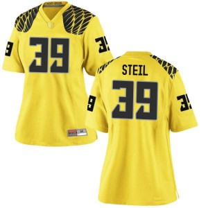 Womens Jack Steil Gold University of Oregon #39 Football Replica Stitch Jersey