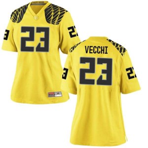 Women's Jack Vecchi Gold Ducks #23 Football Replica Official Jerseys
