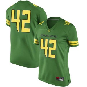 Women's Jackson LaDuke Green Ducks #42 Football Game Embroidery Jersey