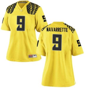 Women's Jaden Navarrette Gold Ducks #9 Football Replica College Jerseys