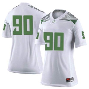 Women Jake Shipley White University of Oregon #90 Football Limited Player Jerseys