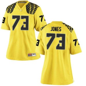Womens Jayson Jones Gold University of Oregon #73 Football Game Stitched Jerseys