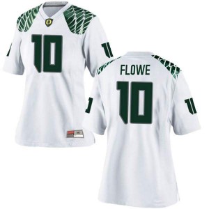 Women's Justin Flowe White University of Oregon #10 Football Game Stitched Jerseys