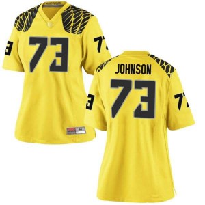 Women's Justin Johnson Gold Oregon Ducks #73 Football Game Embroidery Jerseys