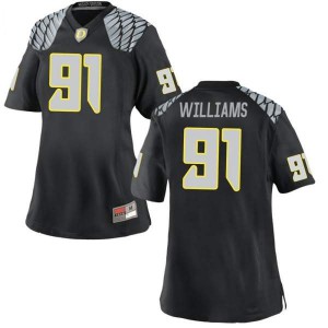 Women Kristian Williams Black Oregon #91 Football Replica NCAA Jerseys