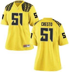 Women's Louie Cresto Gold UO #51 Football Game Stitch Jerseys