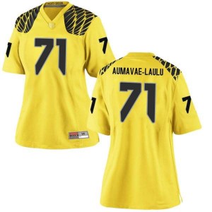 Women Malaesala Aumavae-Laulu Gold Oregon Ducks #71 Football Game Football Jersey