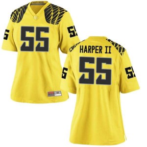 Womens Marcus Harper II Gold UO #55 Football Replica Official Jersey