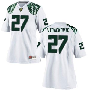 Women's Marko Vidackovic White Ducks #27 Football Replica Embroidery Jerseys
