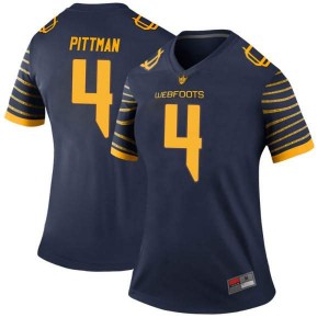 Womens Mycah Pittman Navy Ducks #4 Football Legend University Jerseys