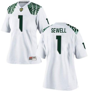 Women's Noah Sewell White Ducks #1 Football Replica NCAA Jerseys
