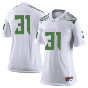 Womens Race Mahlum White Ducks #31 Football Limited Stitched Jersey