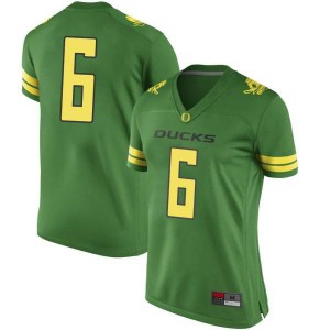 Women's Robby Ashford Green Ducks #6 Football Game Embroidery Jersey
