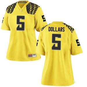 Women's Sean Dollars Gold Ducks #5 Football Game Stitched Jerseys