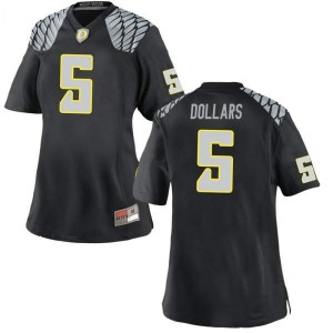 Women Sean Dollars Black Oregon Ducks #5 Football Replica High School Jerseys